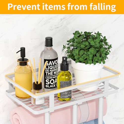 30% Off Wall-Mounted Towel Rack with Shelf & Hooks - Image 5