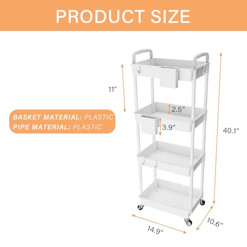 26% Off REBECAT 4-Tier Rolling Storage Cart - Image 6