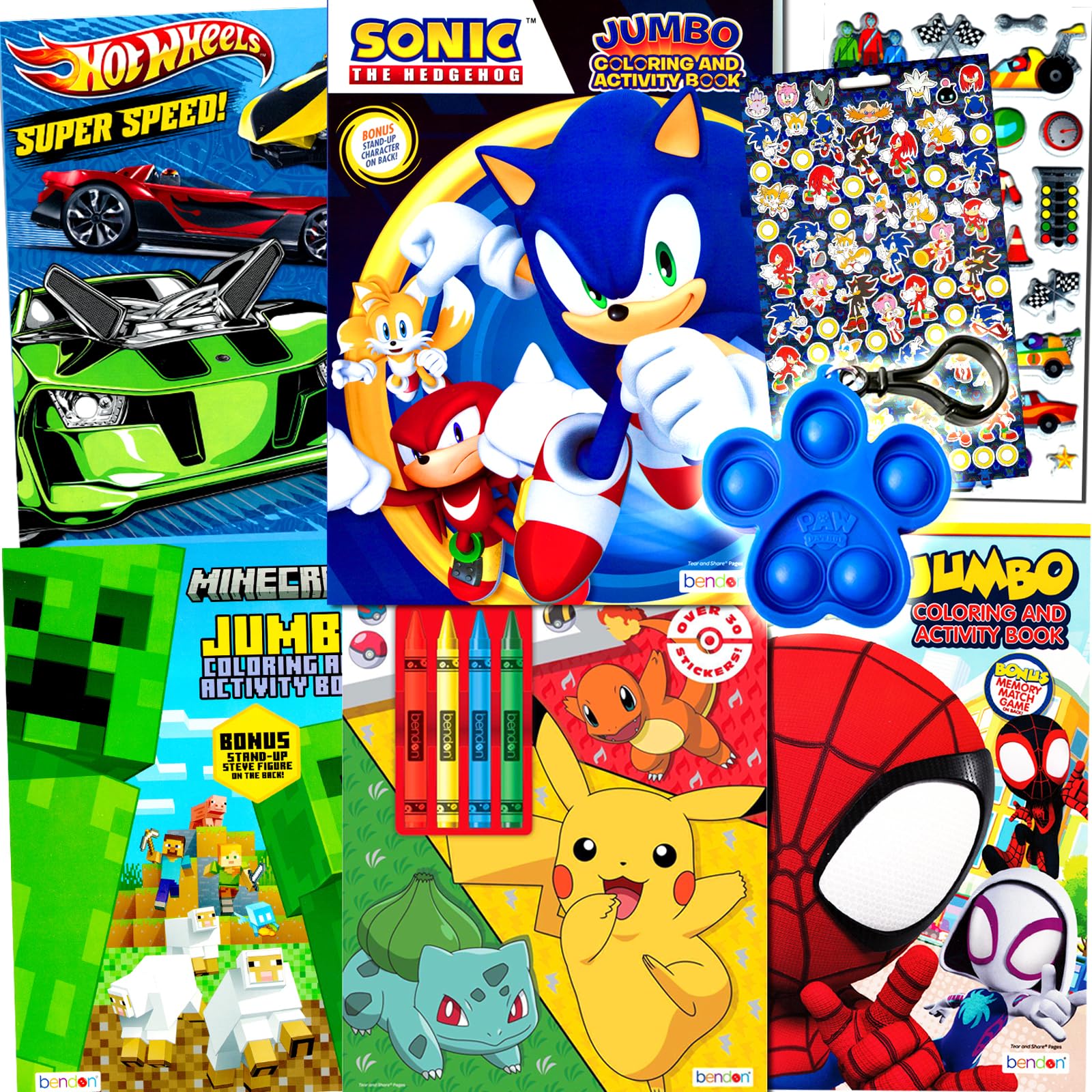 50% Off: Kids Coloring Books Bundle with Sonic & Pokemon