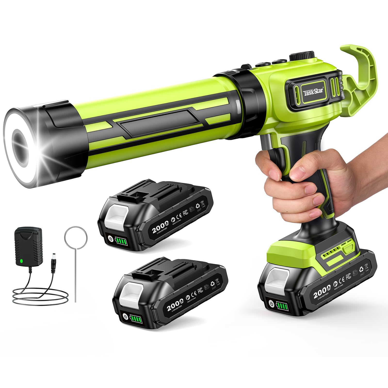 Save 43% on TaskStar 21V Cordless Caulk Gun with 2 Batteries