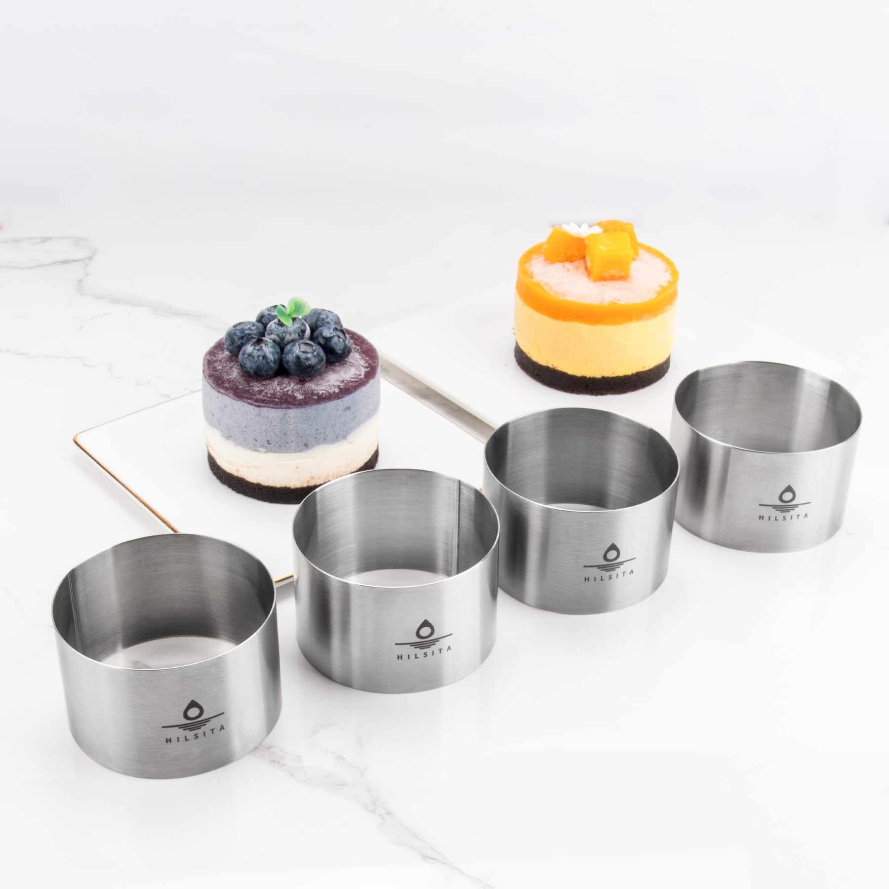 Save 53% on 4 Seamless Mousse Ring Molds for Baking