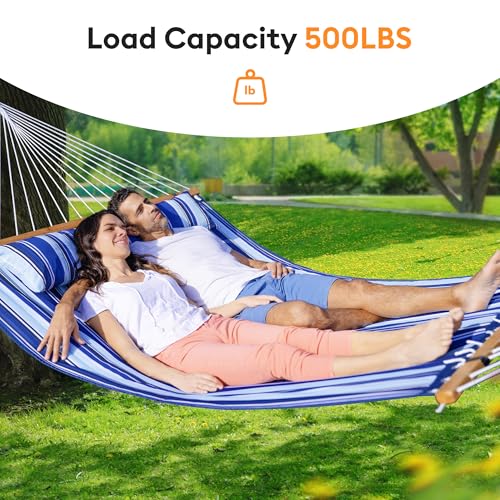 40% Off Double Hammock with Spreader Bar & Pillow - Image 3