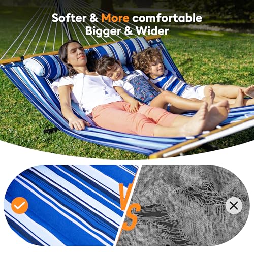40% Off Double Hammock with Spreader Bar & Pillow - Image 5