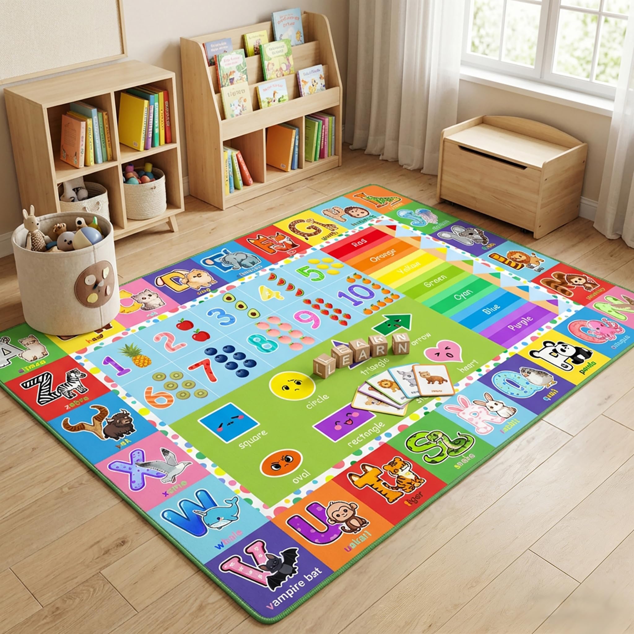 42% Off ABC Educational Kids Rug - 4.5x6 Feet - Image 1
