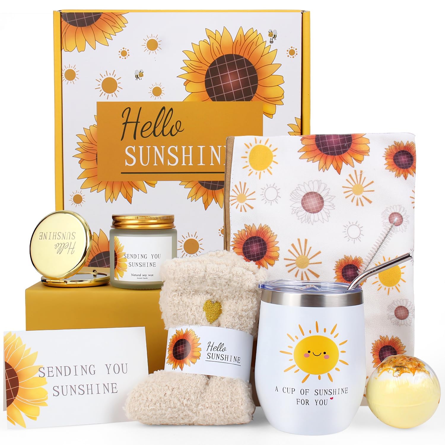 29% Off SUNFLOWER Spa Gift Basket for Women & Dad 8pc Self Care - Image 1