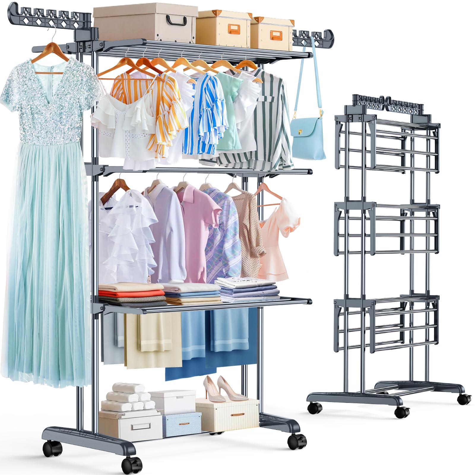 43% Off PurKeep Clothes Drying Rack with Wheels - Image 1