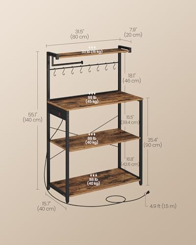 36% Off VASAGLE Kitchen Bakers Rack with Power Outlet - Image 6