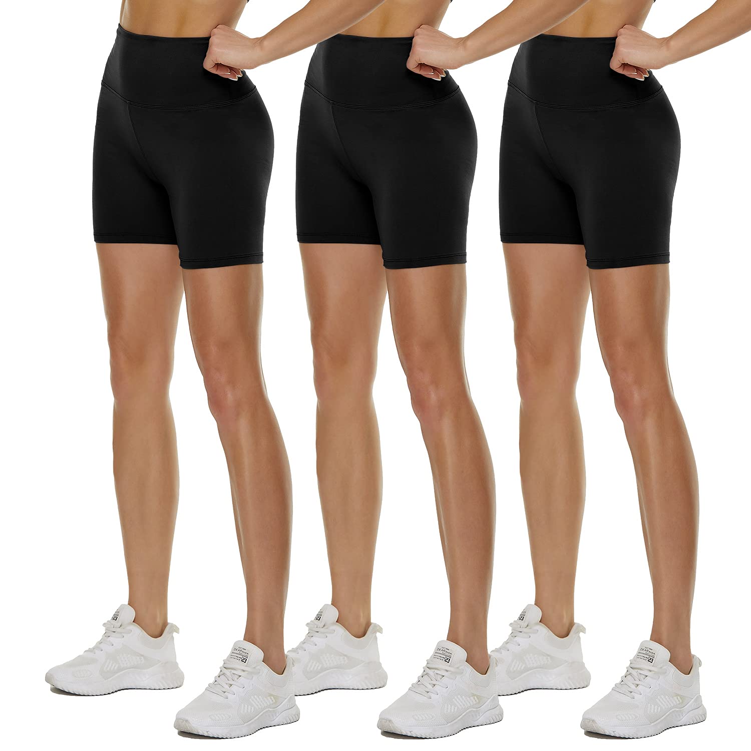 48% Off 3-Pack High Waisted Biker Shorts for Women - Image 1