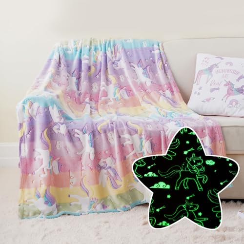 Glow-in-the-Dark Unicorn Blanket for Girls - Save 57% - Image 2