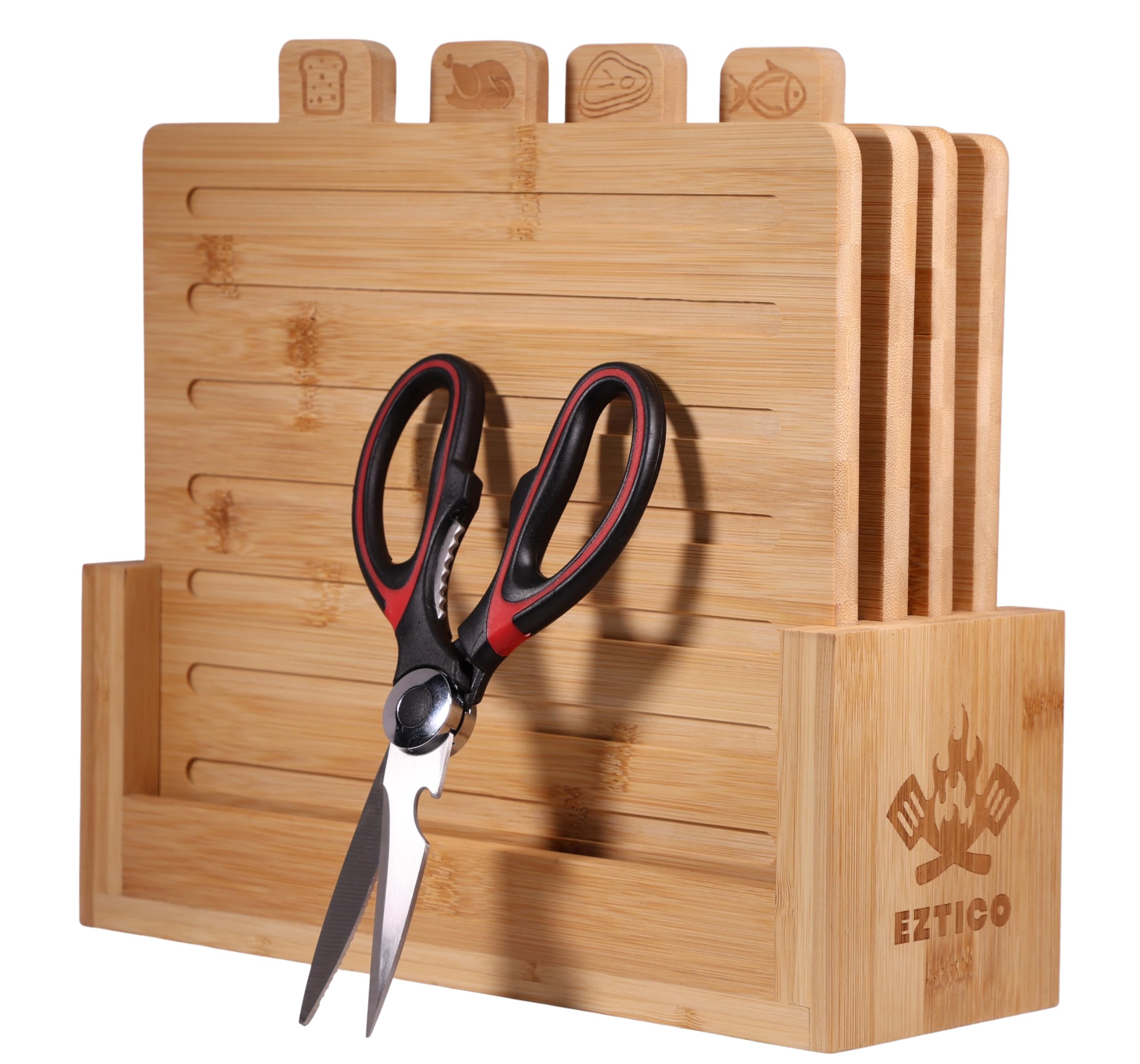 30% Off Bamboo Cutting Board Set with Scissors