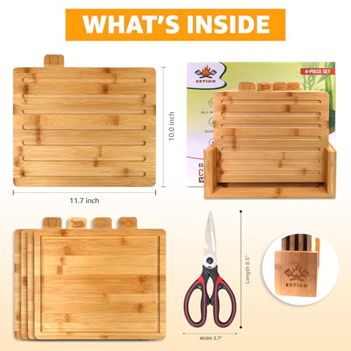 30% Off Bamboo Cutting Board Set with Scissors - Image 3
