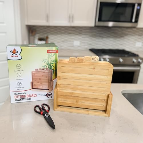 30% Off Bamboo Cutting Board Set with Scissors - Image 6