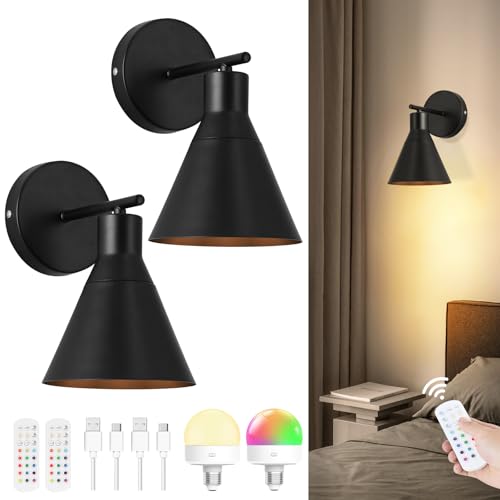 50% Off Modern Wireless LED Wall Sconces with Remote