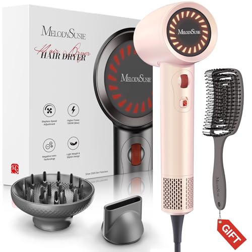 50% Off MelodySusie 1600W Ionic Hair Dryer with Diffuser