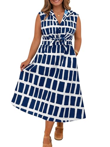 40% Off Beautife Plus Size Boho Midi Dress with Pockets