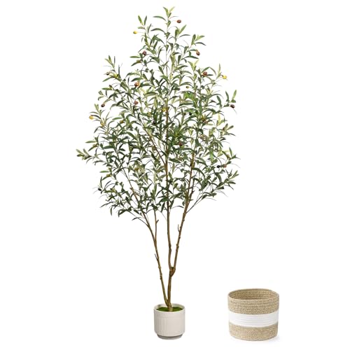 50% Off 6FT Artificial Olive Tree with Planter & Basket