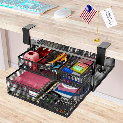 50% Off Under Desk Drawer Organizer - No Drilling Needed