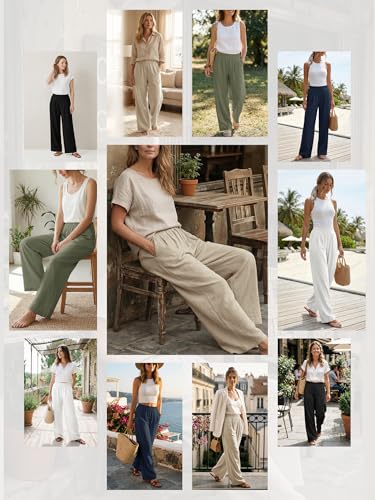 Save 31% on JEKAOYI Women's Flowy Linen Palazzo Pants - Image 6
