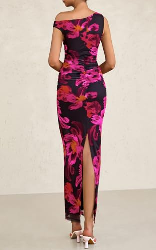 50% Off PRETTYGARDEN Floral One Shoulder Maxi Dress - Image 4