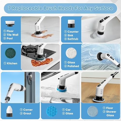 Save 54% on Cordless Electric Spin Scrubber with 9 Brush Heads - Image 4