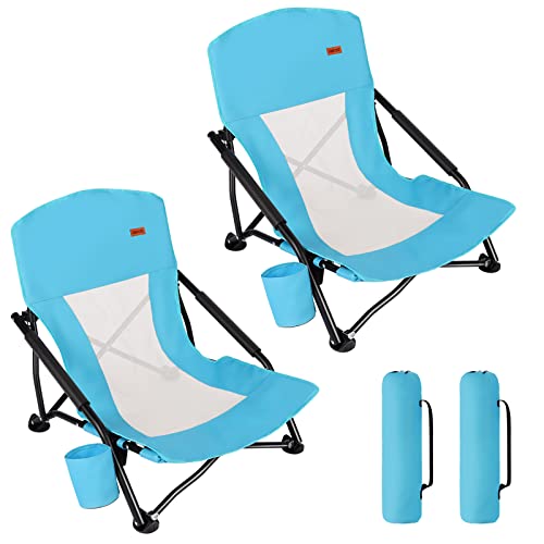 50% Off TOBTOS Low Beach Chair 2-Pack for Camping & Beach