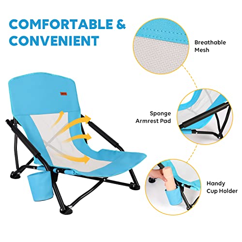 50% Off TOBTOS Low Beach Chair 2-Pack for Camping & Beach - Image 5