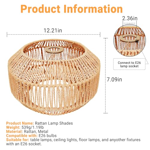 50% Off Boho Rattan Lamp Shade with Code QF6RBZIM - Image 4