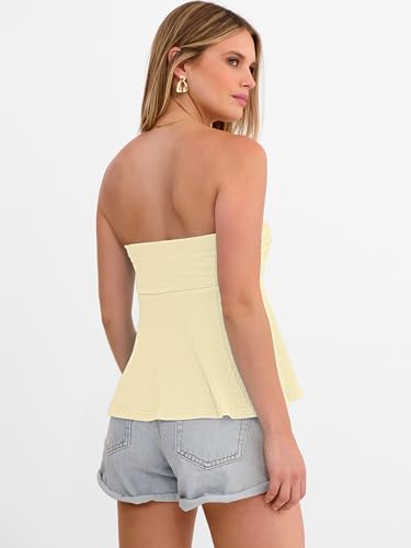 53% Off ANRABESS Women's Strapless Tie-Front Tube Top - Image 4