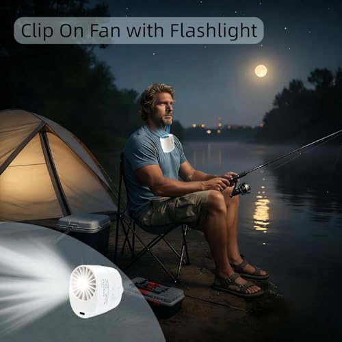 50% Off CHICWAY Portable Clip Fan with LED & Flashlight - Image 3