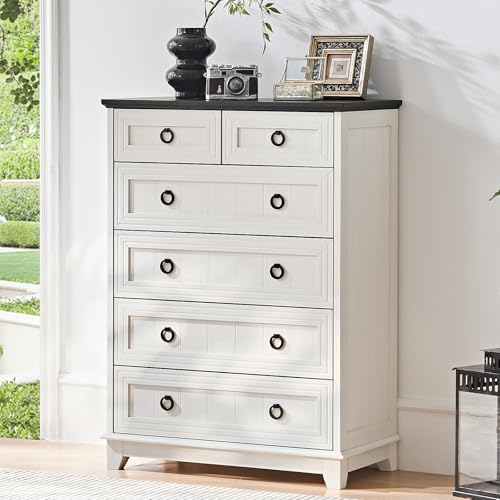 50% Off Joaxswe Farmhouse 6-Drawer Rustic Wood Dresser