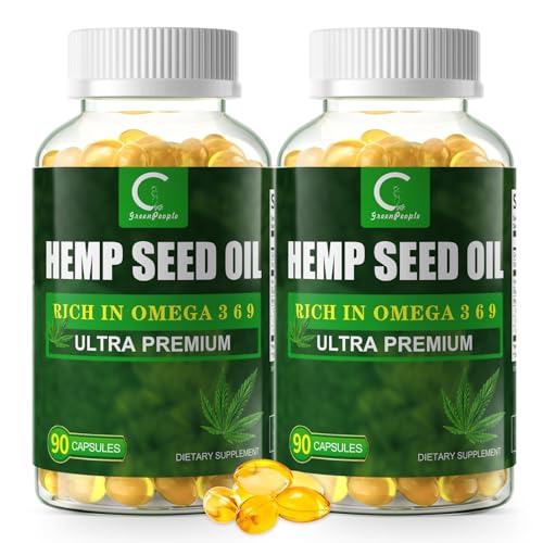 50% Off Hemp Seed Oil Capsules with Flaxseed Oil - 180 Softgels