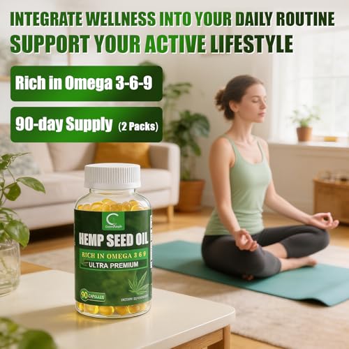 50% Off Hemp Seed Oil Capsules with Flaxseed Oil - 180 Softgels - Image 4