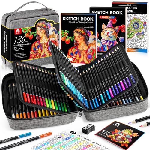 50% Off VigorFun 136-Piece Colored Pencil Art Set
