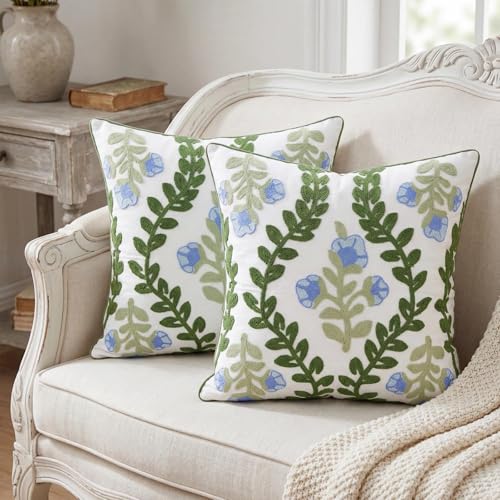 40% Off yuboo Floral Embroidered Throw Pillow Covers Set of 2