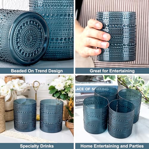 30% Off YOUBET 24-Pack Vintage Blue Plastic Drinking Glasses - Image 4
