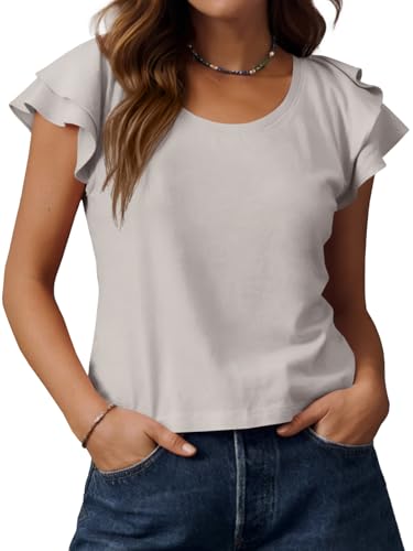 30% Off UNCLECAT Women's Ruffle Sleeve Summer Tops
