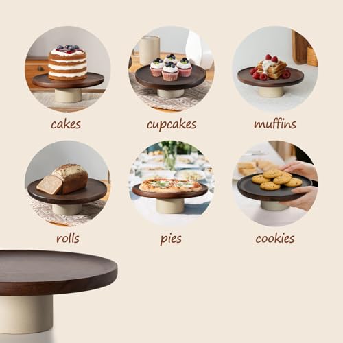 48% Off CEEFU Rustic Acacia Wood Cake Stand - Image 5