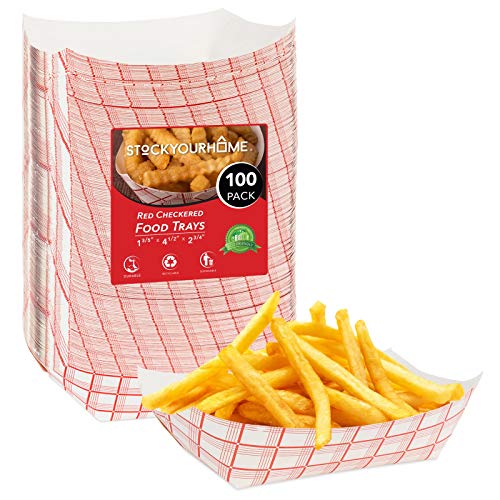 Save $4 on 100-Pack Disposable Red & White Checkered Food Trays