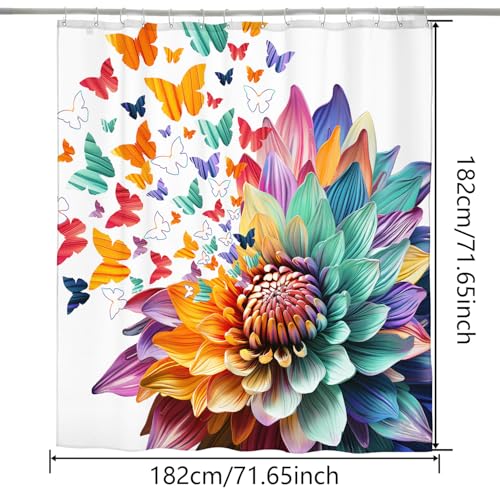 30% Off Colorful Watercolor Floral Shower Curtain - Image 4