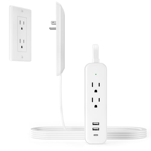 Save 50% on Flat Surge Protector Power Strip with USB Ports