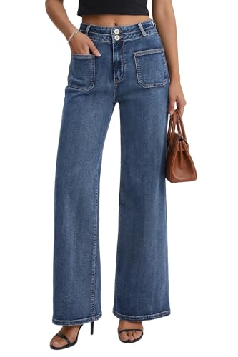 50% Off Women's High-Waisted Wide-Leg Jeans