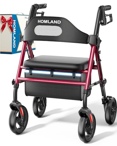 33% Off HOMLAND Foldable Rollator Walker with Seat