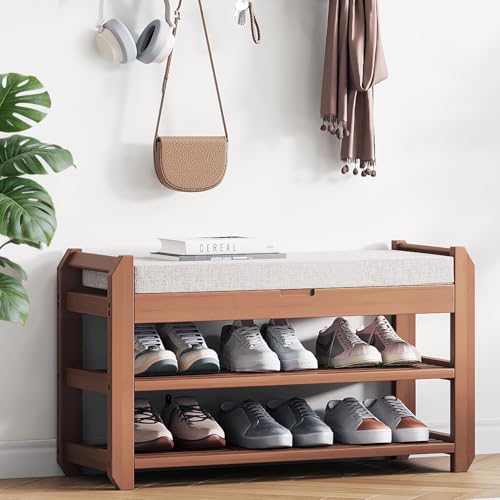 Save 50% on a Bamboo Shoe Bench with Cushion - Image 1