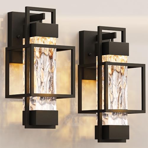 42% Off PARTPHONER Modern Outdoor Wall Sconce Lights (2-Pack)