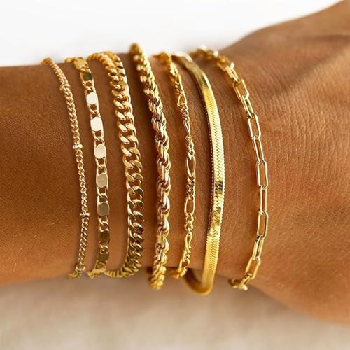 Gokeey 7-Piece Gold Plated Bracelet Set for Women - $13.99 - Image 2