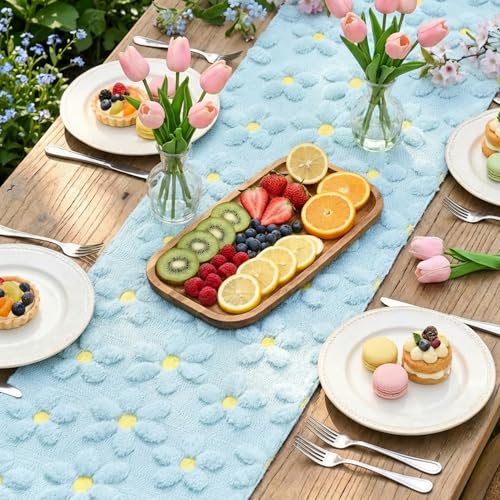 50% Off Artoid Mode Blue Daisy Table Runner for Spring Decor - Image 3
