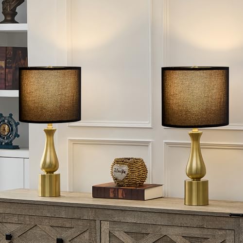 Save on Modern Black & Gold Table Lamps Set of 2 for Living Room