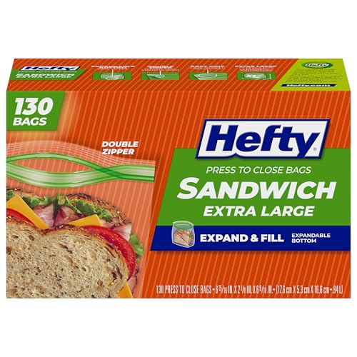 Save on Hefty XL Expandable Sandwich Bags, 130 Count