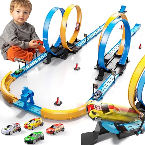 Save $10 on LILYBUDS Toy Car Track Set with 4 Loops & Cars