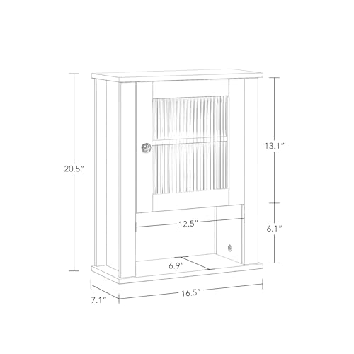 52% Off RiverRidge Bathroom Wall Cabinet with Reeded Glass - Image 3
